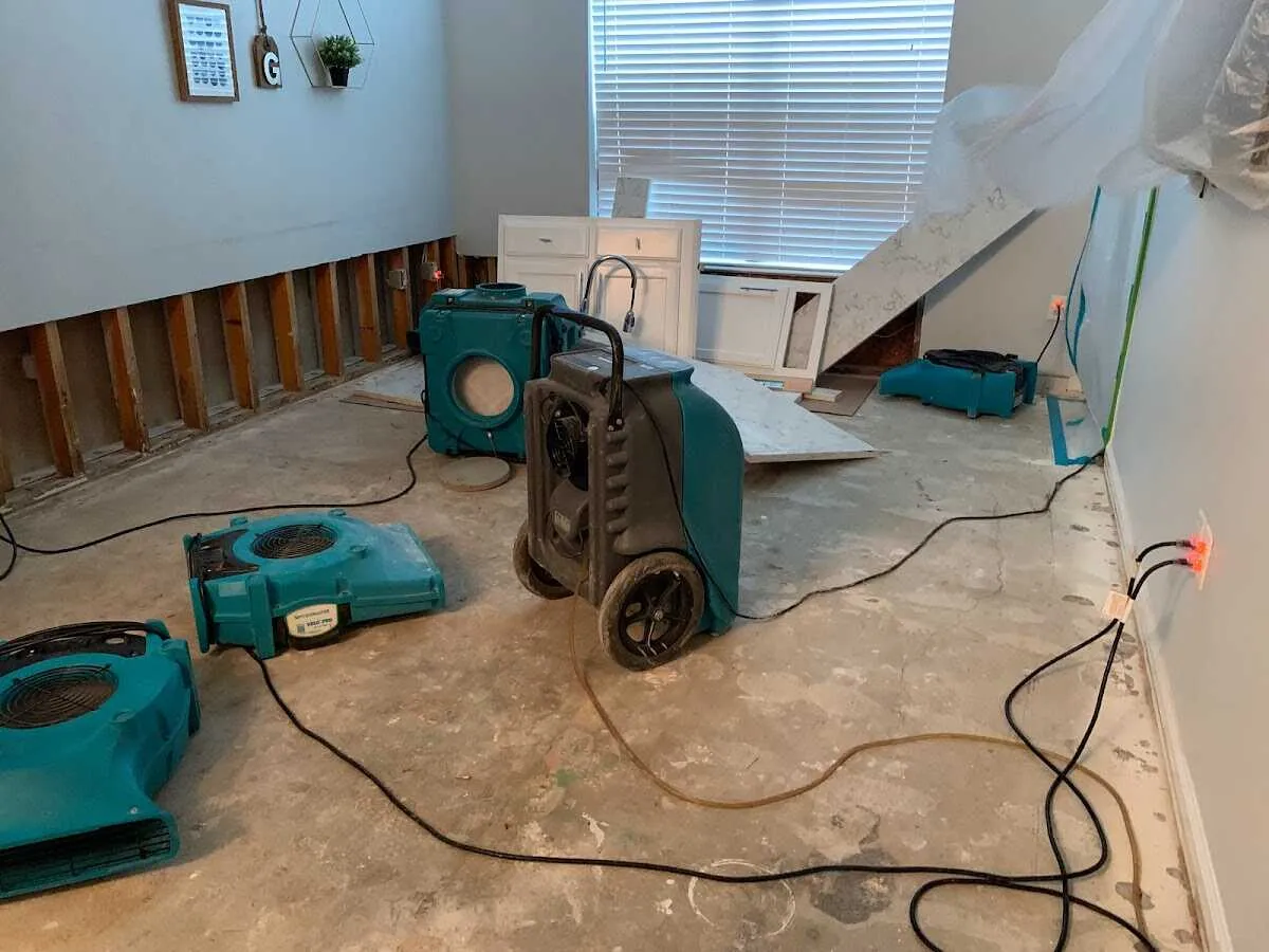 Dehumidifier in flood-cut room for Water Extraction & Removal in Spokane