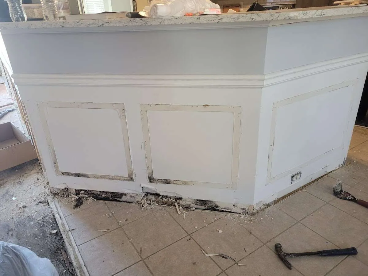 Water damage and mold on kitchen during Storm Damage Restoration in Spokane